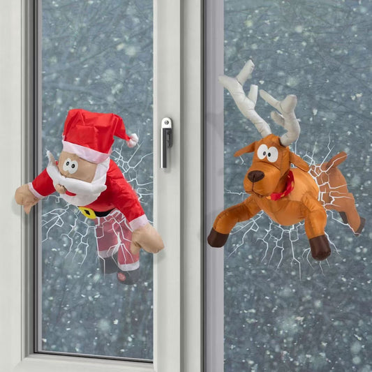 🎅✨ The Ultimate Santa Claus Window Crash Decoration! ✨🎅