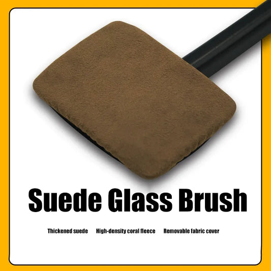 Car Windshield Cleaner Tool Kit - Double-Sided Suede Glass Scrubber