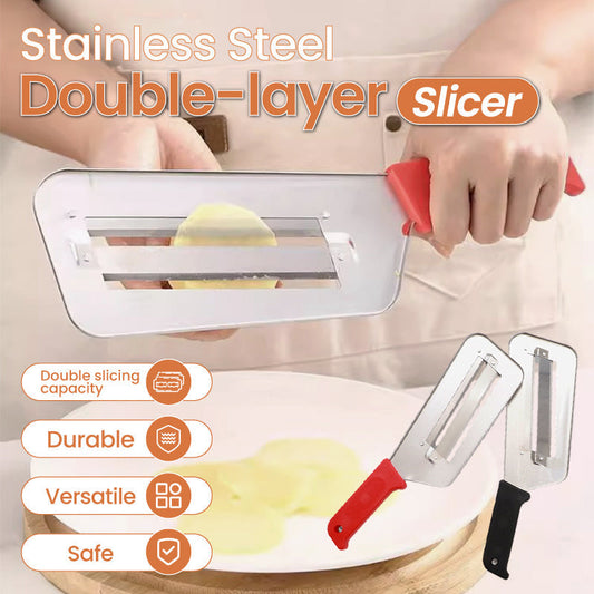 🌟Save Time🧑🍳Stainless Steel Double-layer Slicer