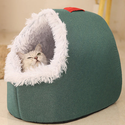 🐾Pet Plush Winter Cave Bed