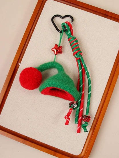 Hand-knitted Christmas hat pendants for keys and bags❤️🎅