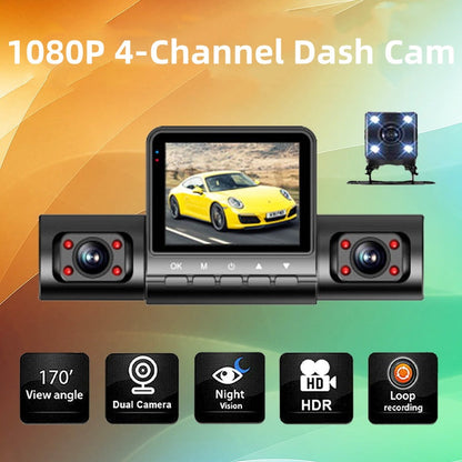 🎥1080P 4 Channel Car Camera with Night Vision