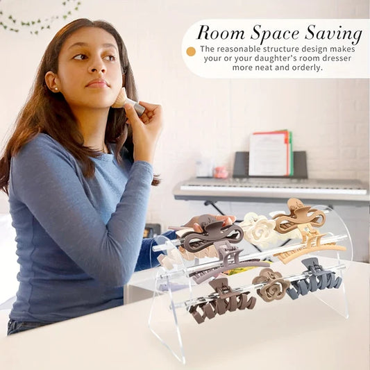 Acrylic Rotating Hair Claw Clip Holder✨️Storage made so easy.